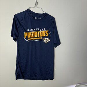 EUC NHL Nashville Predators Mens Small S 34/36 Navy Blue Shirt Hockey